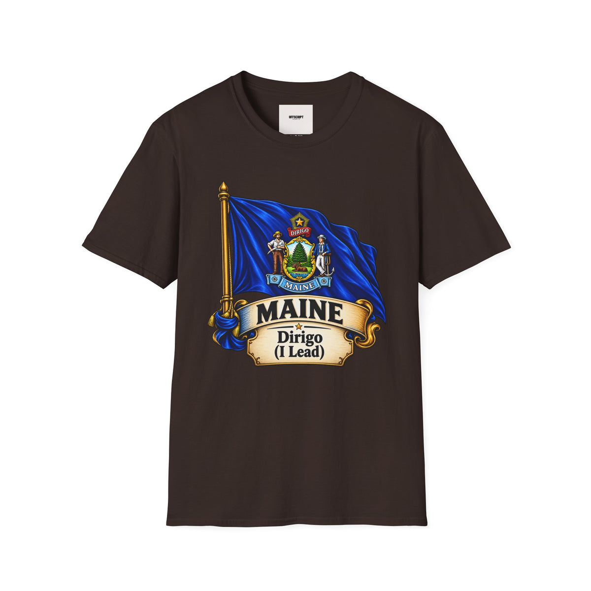 Maine State Flag T-Shirt — 'Dirigo (I Lead)' Vintage Flag Tee