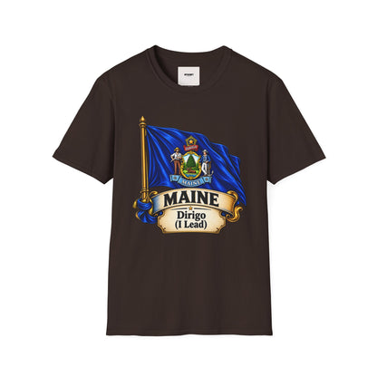 Maine State Flag T-Shirt — 'Dirigo (I Lead)' Vintage Flag Tee