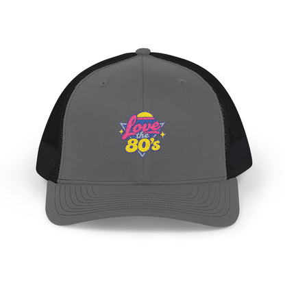 80s Retro Trucker Cap — ‘Love the 80s’ Vintage Neon Snapback