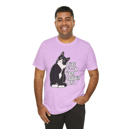 Tuxedo Cat Tee — "The F*ck You Lookin' At?" Graphic Shirt