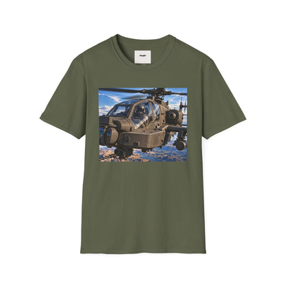 Attack Helicopter Photo T-Shirt — Military Aviator Crew Tee
