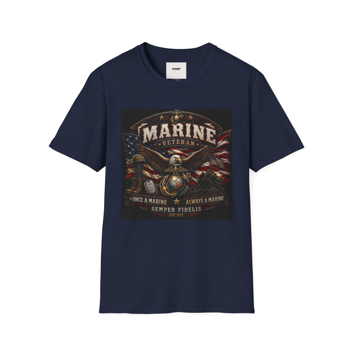 Marine Veteran T‑Shirt — Patriotic Eagle & American Flag Military Tribute