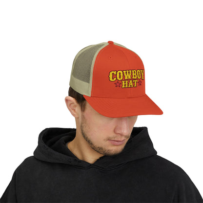Cowboy Hat Snapback Trucker Cap – Western Rodeo Mesh Back Hat