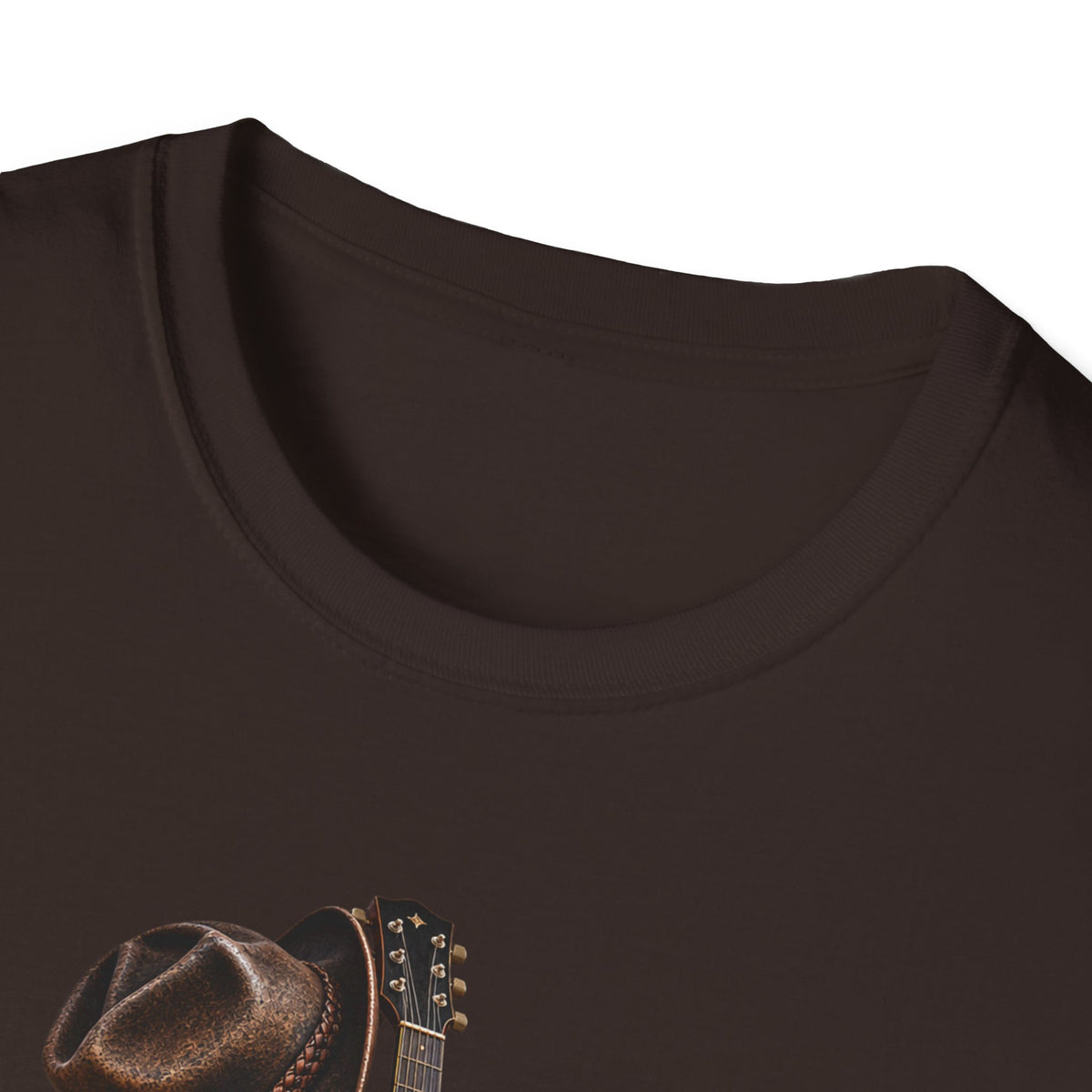 Country Music Guitar T-Shirt — Rustic Cowboy Hat & Lantern Graphic