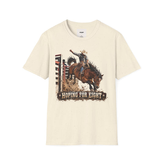 Rodeo Bucking Horse T-Shirt — 'Roping for Eight' Western Cowboy Shirt