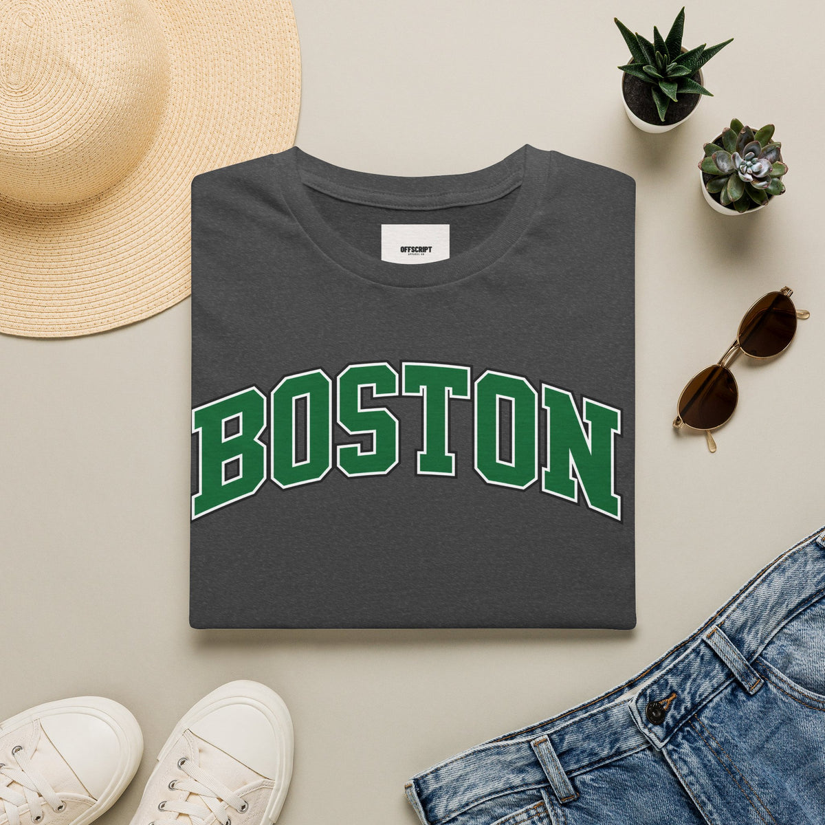Boston Arch Logo T‑Shirt — Classic College Campus Tee