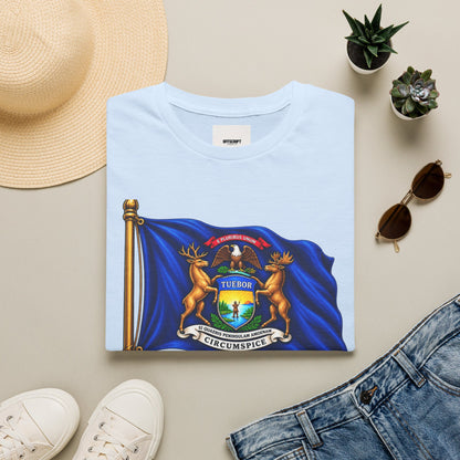 Michigan State Flag T-Shirt — Vintage State Seal Tee (TUEBOR)