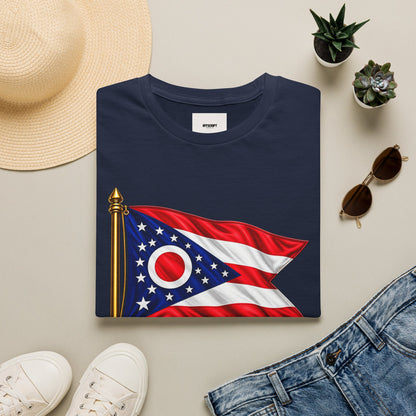 Ohio Flag T-Shirt — "With God All Things Are Possible" Patriotic Tee
