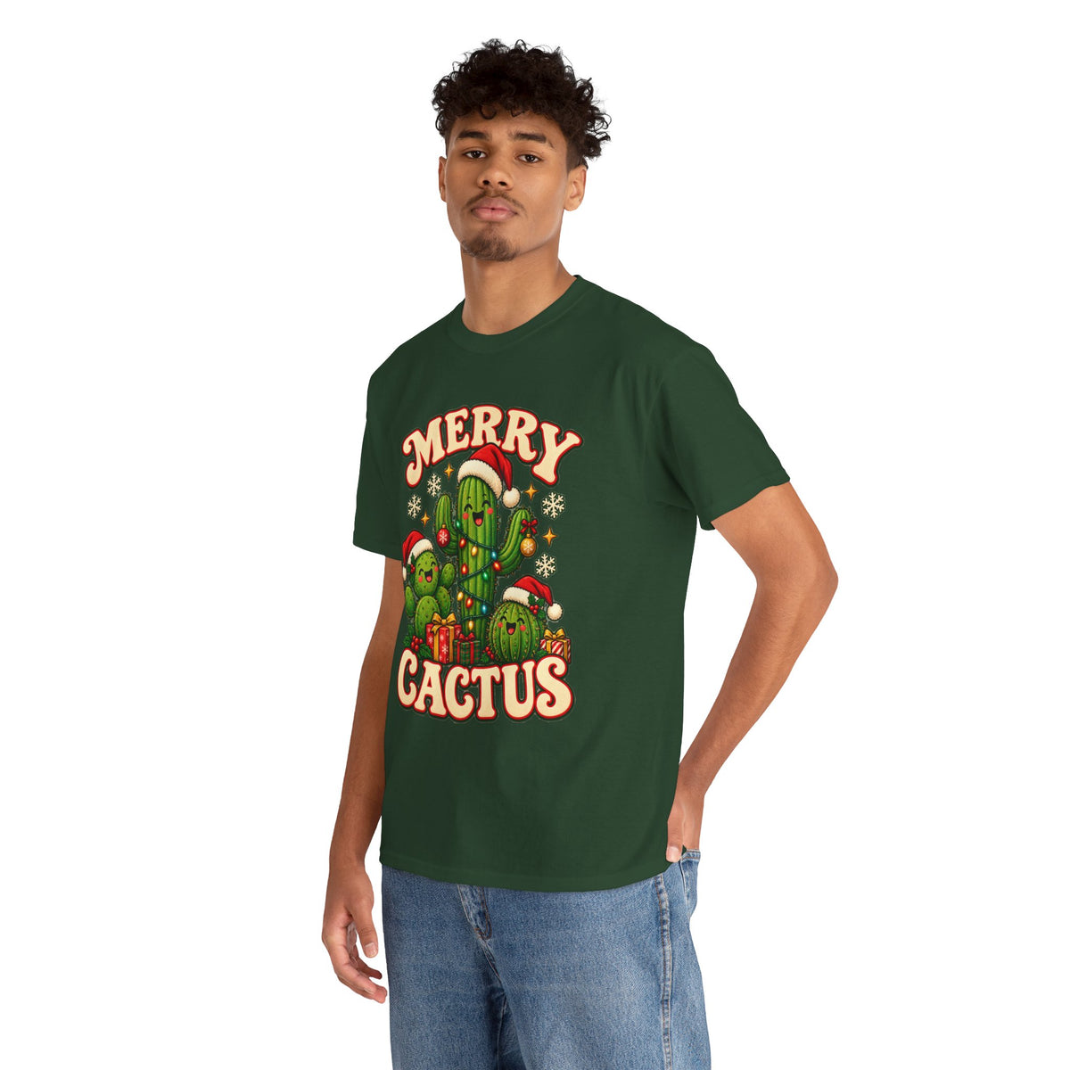 Merry Cactus Christmas Tee — Festive Holiday Cactus Shirt