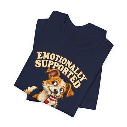 Emotionally Supported by a Menace Tee — Cute Puppy Graphic T‑Shirt