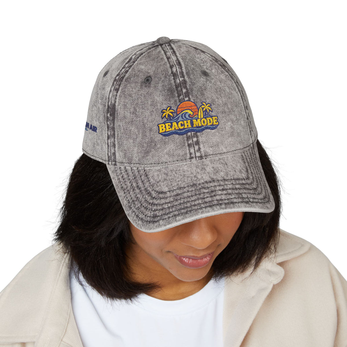 Vintage Embroidered Beach House Cap — Washed Red Dad Hat