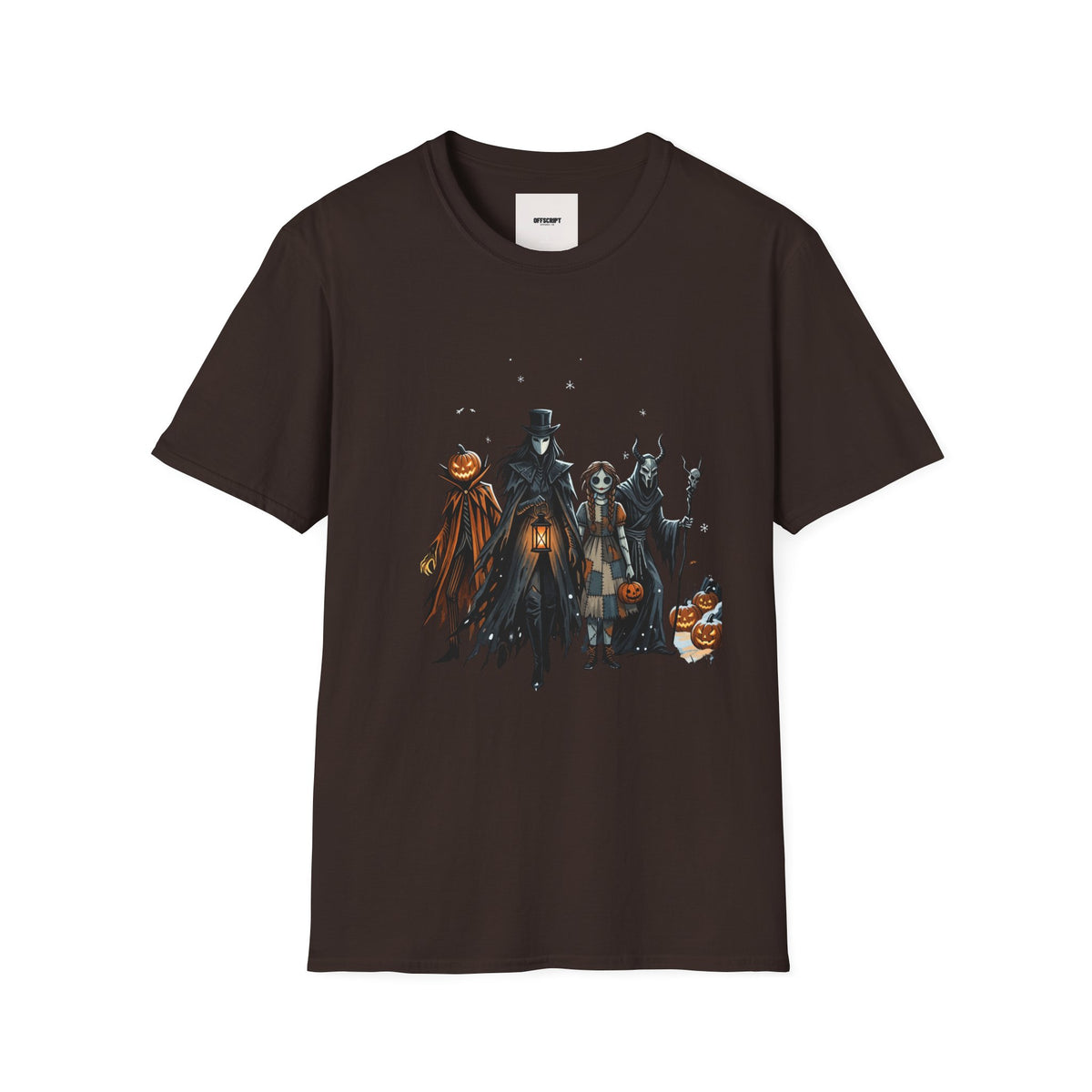 Halloween Gothic Crew T-Shirt — Haunted Pumpkin, Witch & Spooky Friends Design