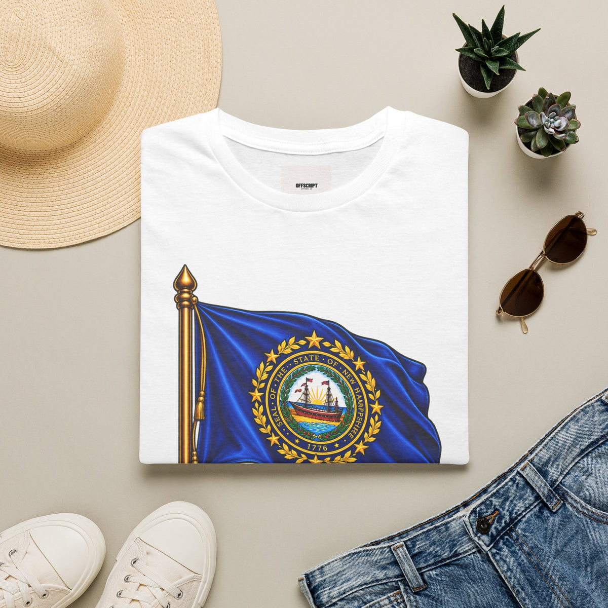 New Hampshire Flag T-Shirt — "Live Free or Die" State Pride Tee