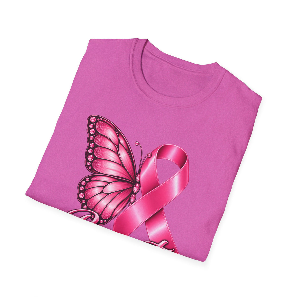 Pink Ribbon Butterfly Breast Cancer Awareness T-Shirt | Support Ribbon Tee