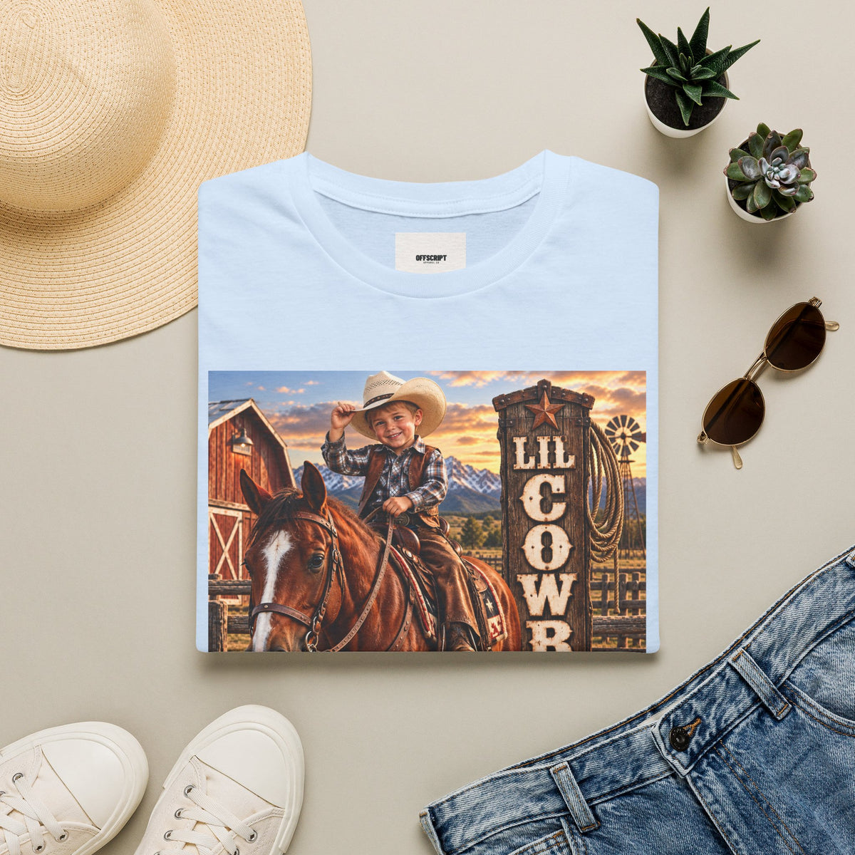 Kid's 'Lil Cowboy' T-Shirt — Cute Western Horse & Ranch Graphic