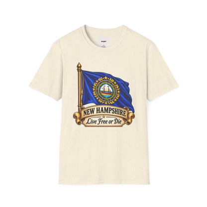 New Hampshire Flag T-Shirt — "Live Free or Die" State Pride Tee