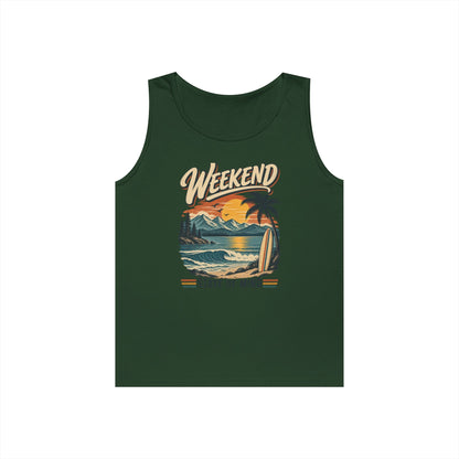 Weekend State of Mind Tank Top — Retro Beach Surf Sunset Graphic