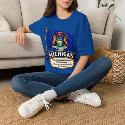 Michigan State Flag T-Shirt — Vintage State Seal Tee (TUEBOR)