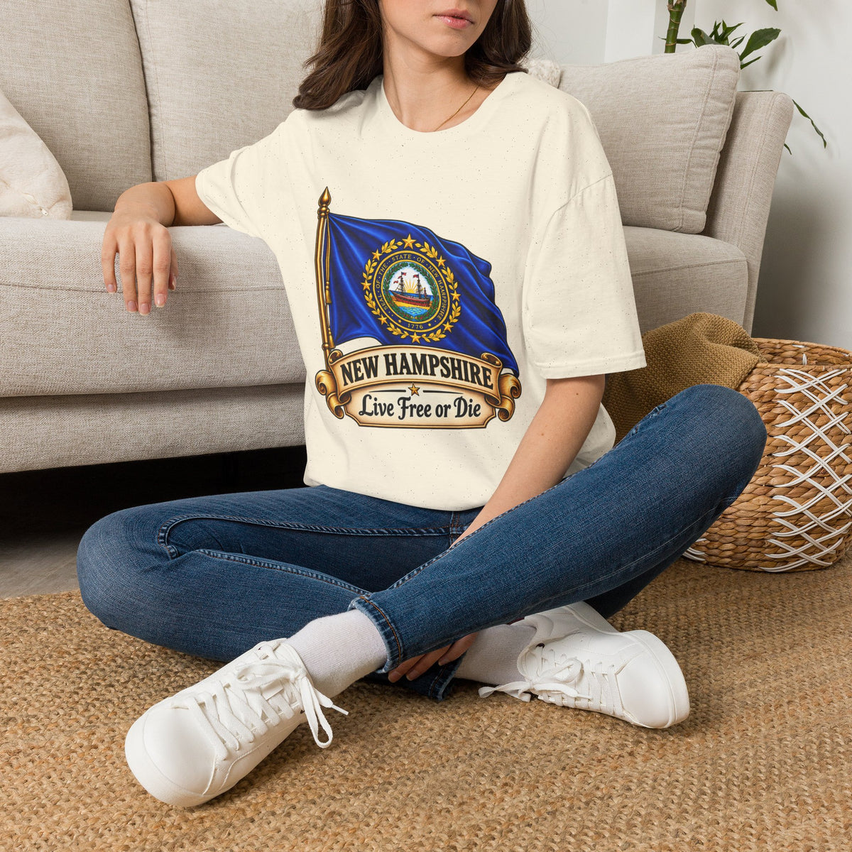 New Hampshire Flag T-Shirt — "Live Free or Die" State Pride Tee