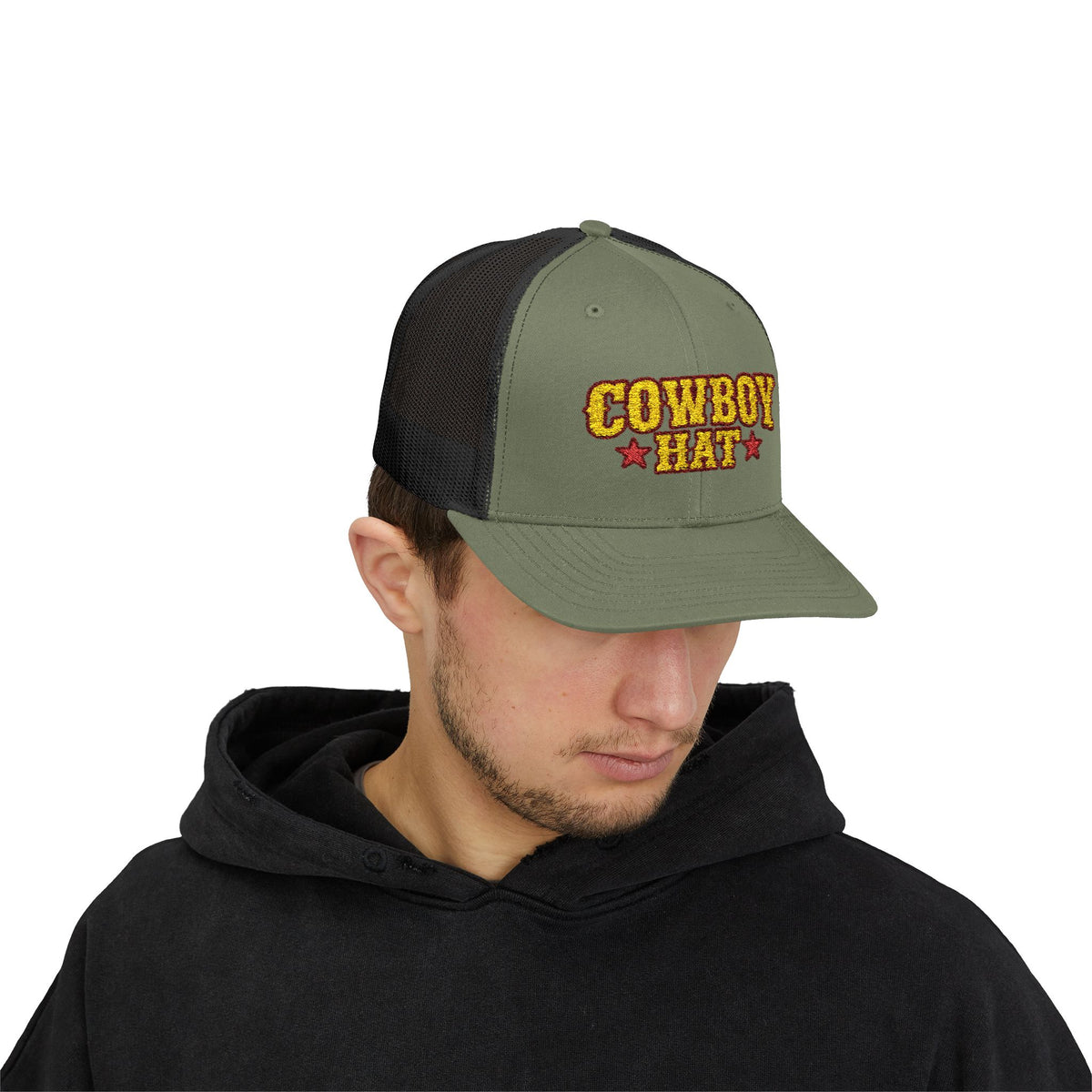 Cowboy Hat Snapback Trucker Cap – Western Rodeo Mesh Back Hat