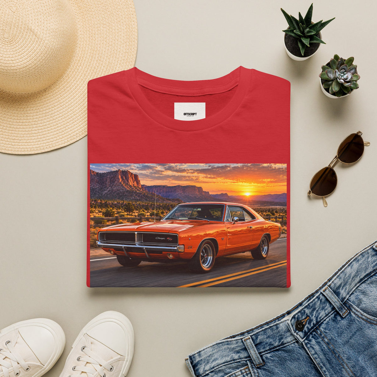 Classic Muscle Car Sunset T-Shirt