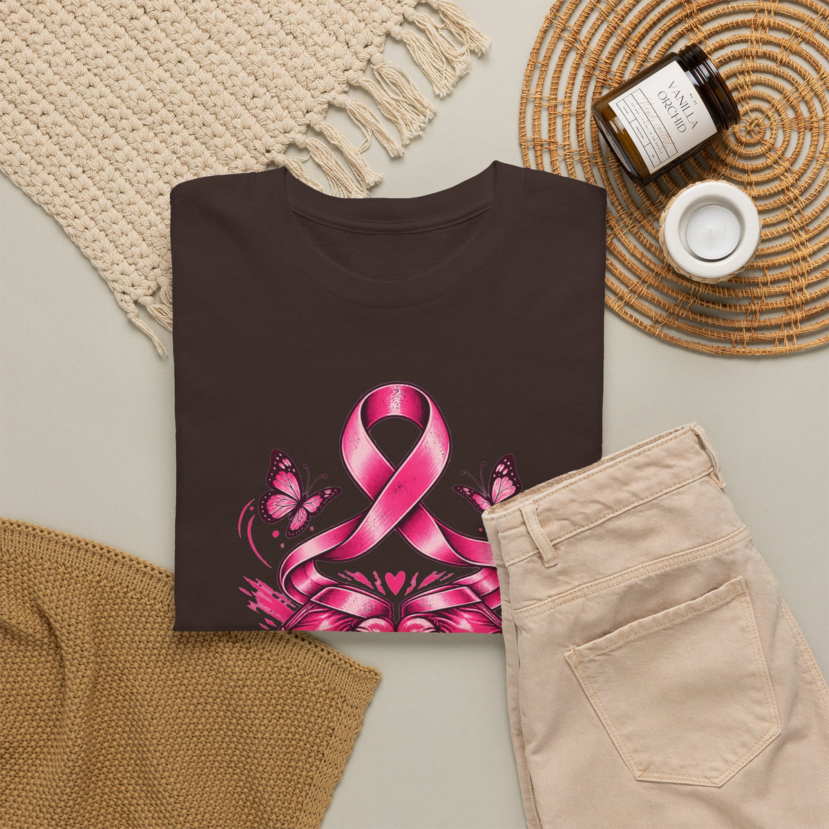 T-Shirt — Her Fight Our Strength Pink Ribbon Breast Cancer Awareness Tee