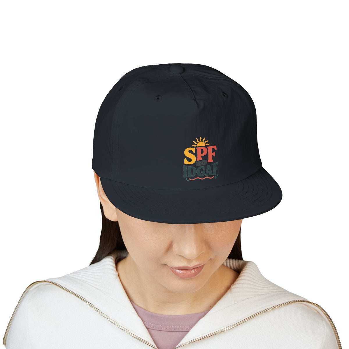SPF IDGAF Surf Cap | Retro Sun Typography Hat