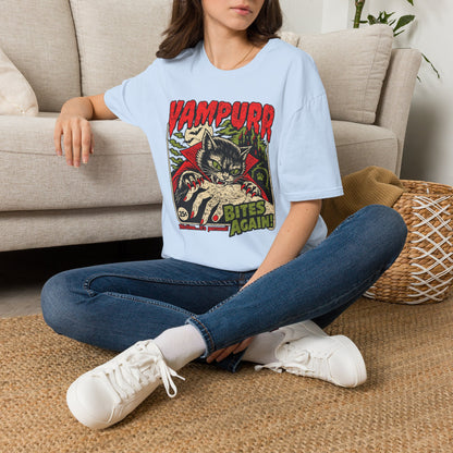 Vampurr Bites Again Cat Horror Graphic T-Shirt