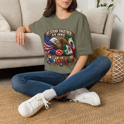 We Stand Together As One Eagle T-Shirt — USA & Mexico Unity Patriotic Tee