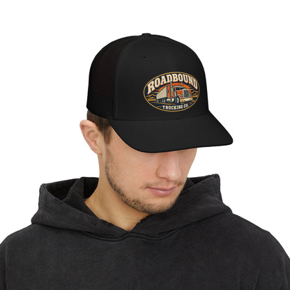 Roadbound Trucking Co. Trucker Cap - Retro Semi Truck Snapback Hat