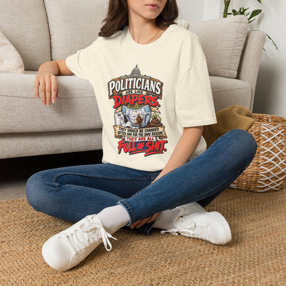 T-Shirt — 'Politicians Are Like Diapers' Funny Political Graphic Tee