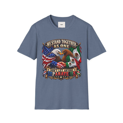 We Stand Together As One Eagle T-Shirt — USA & Mexico Unity Patriotic Tee