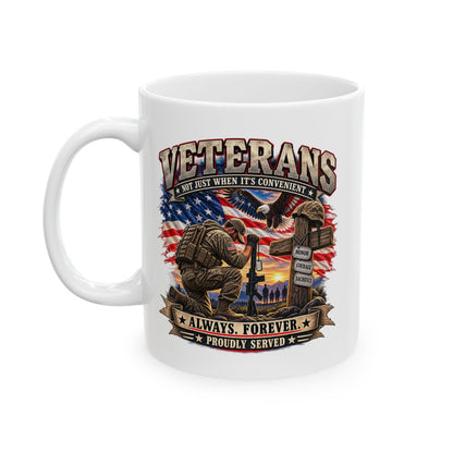 Veterans Eagle Ceramic Mug — American Flag Military Tribute (11oz & 15oz)