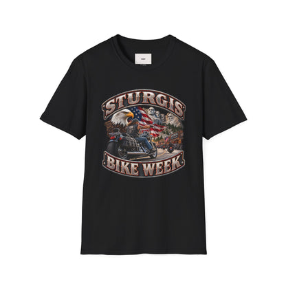 Sturgis Bike Week T-Shirt — American Eagle & Mount Rushmore Motorcycle Tee