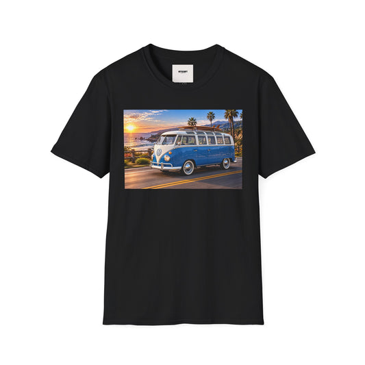 Vintage VW Bus T‑Shirt — Retro Surf Van Sunset Graphic Tee