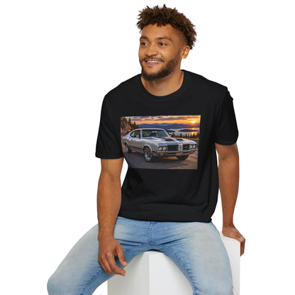 Classic Muscle Car T-Shirt – Vintage Oldsmobile Sunset Graphic Tee