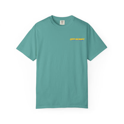 T-Shirt — Off Script Vinyl Graphic Tee: "Make Your Own Plans" Retro Racing Design