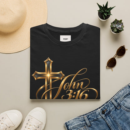 John 3:16 Cross T-Shirt — Inspirational Christian Scripture Tee