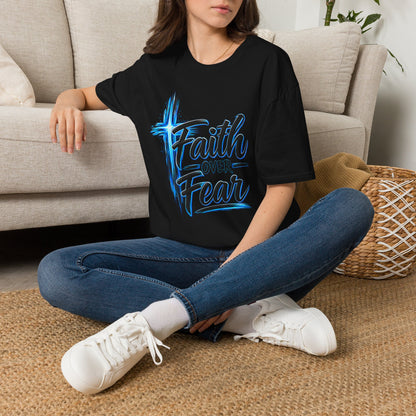 Faith Over Fear T‑Shirt — Christian Cross Inspirational Graphic Tee