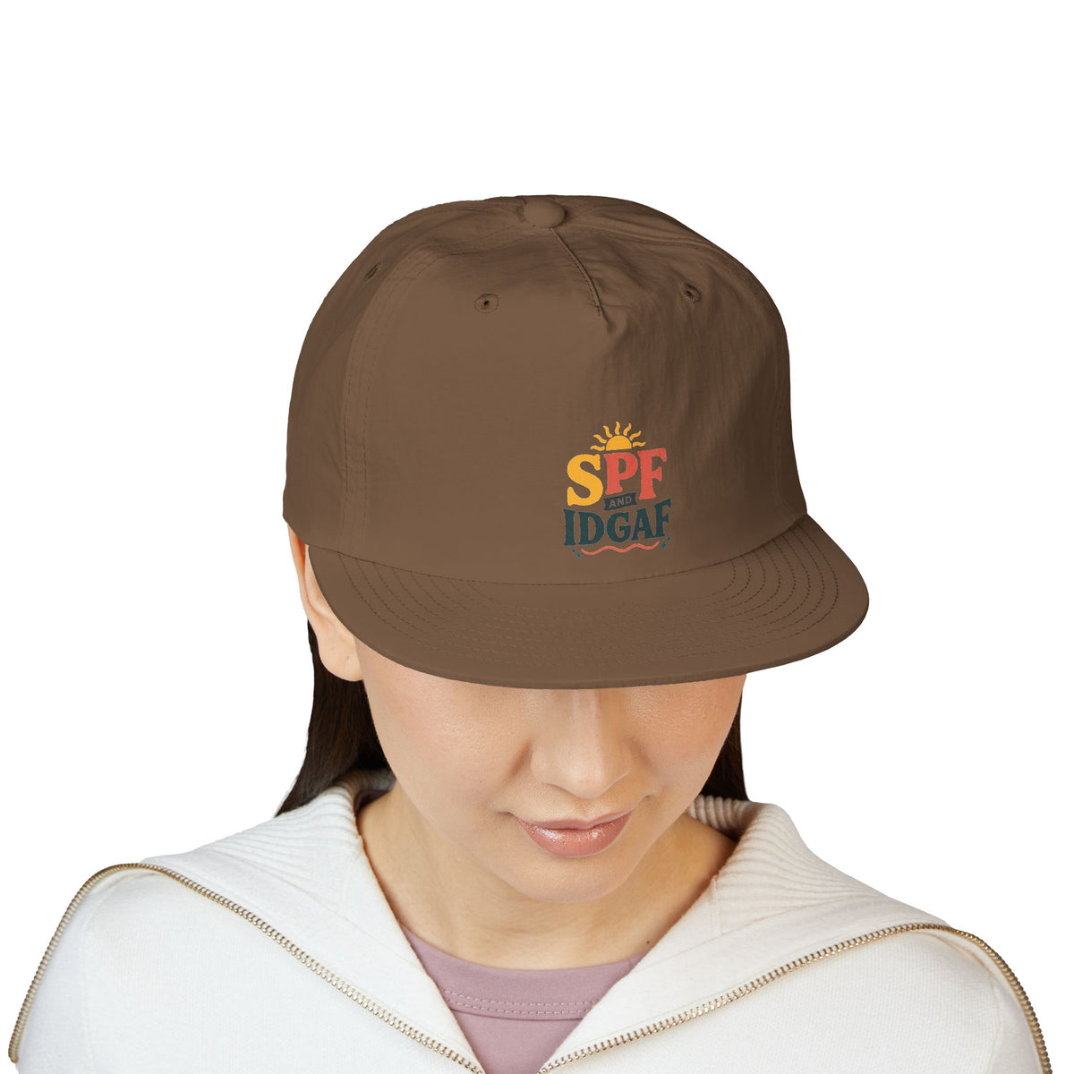 SPF IDGAF Surf Cap | Retro Sun Typography Hat