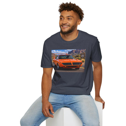 Classic Orange Muscle Car T-Shirt — Route 66 Roadtrip Tee