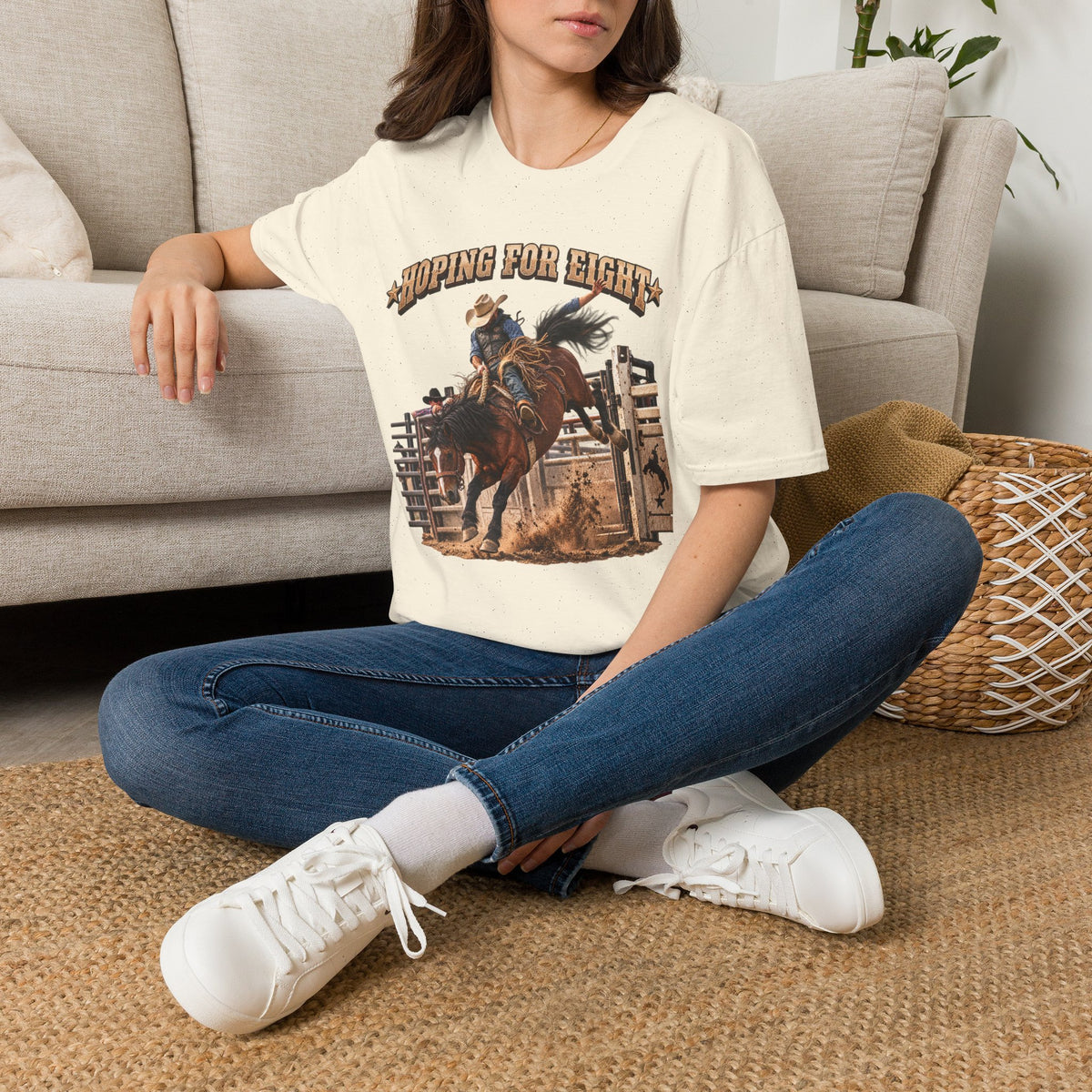 Hoping for Eight Rodeo T-Shirt — Bull Riding Western Tee