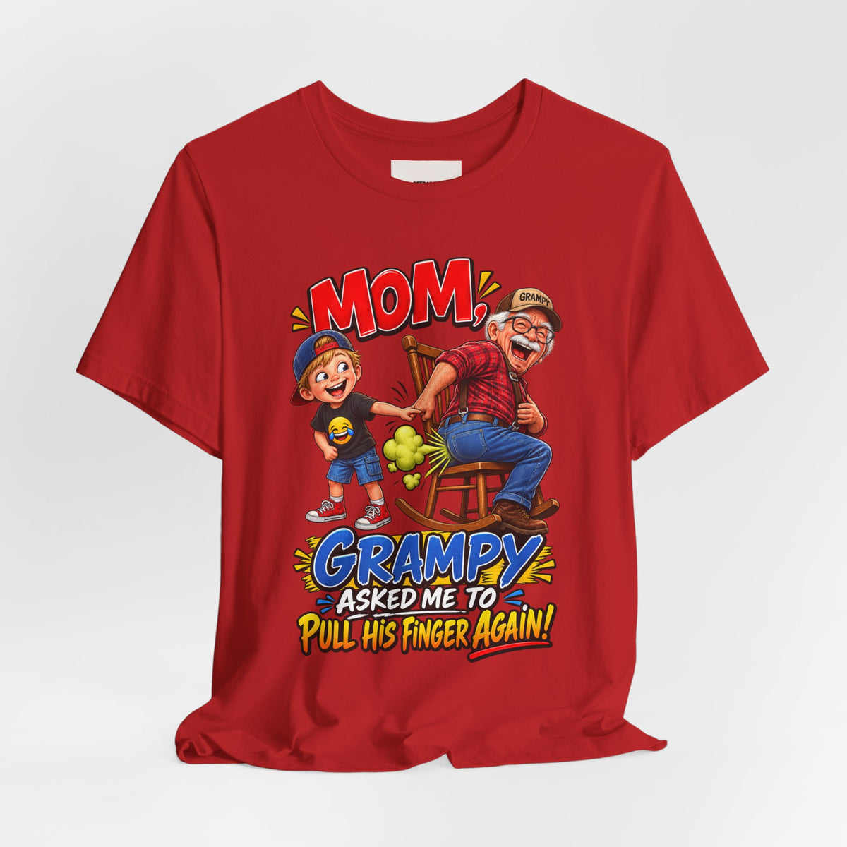 Grampy Asked Me To Pull His Finger Tee — Funny Grandpa & Kid Graphic T-Shirt