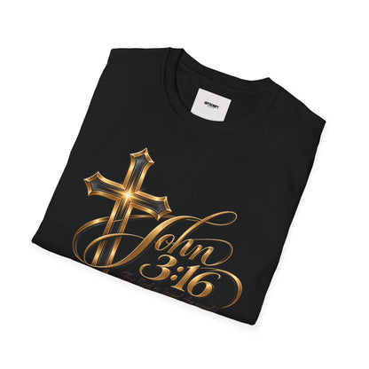 John 3:16 Cross T-Shirt — Inspirational Christian Scripture Tee