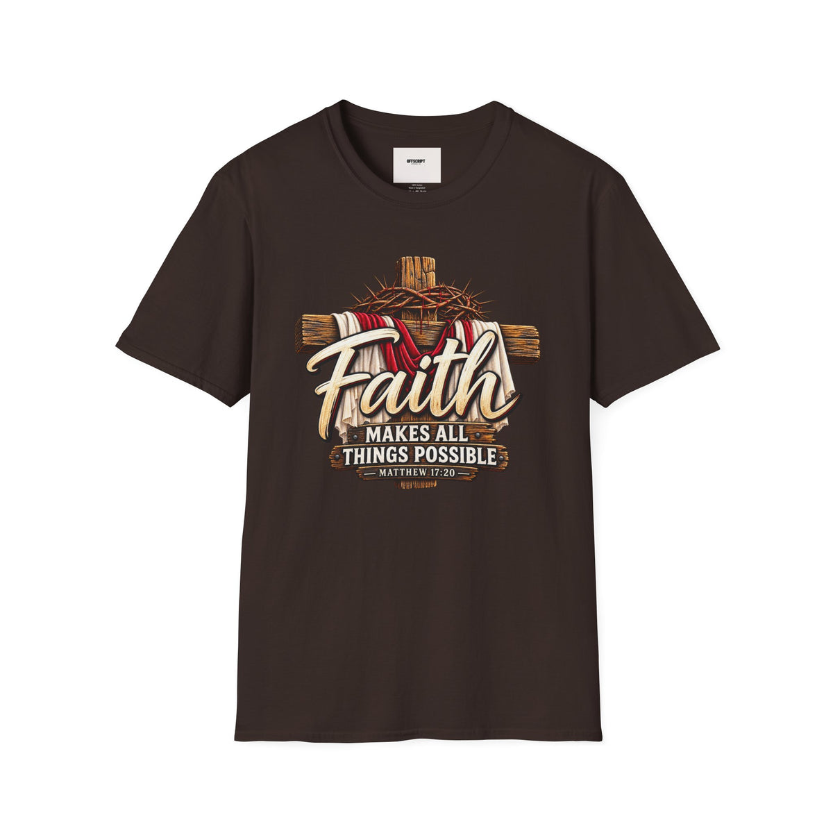 Faith Cross T‑Shirt — "Faith Makes All Things Possible" Christian Tee