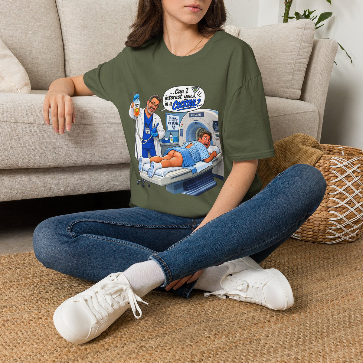 CT Tech T-Shirt — Funny ‘Can I Interest You in a Cocktail?’ Radiology Shirt