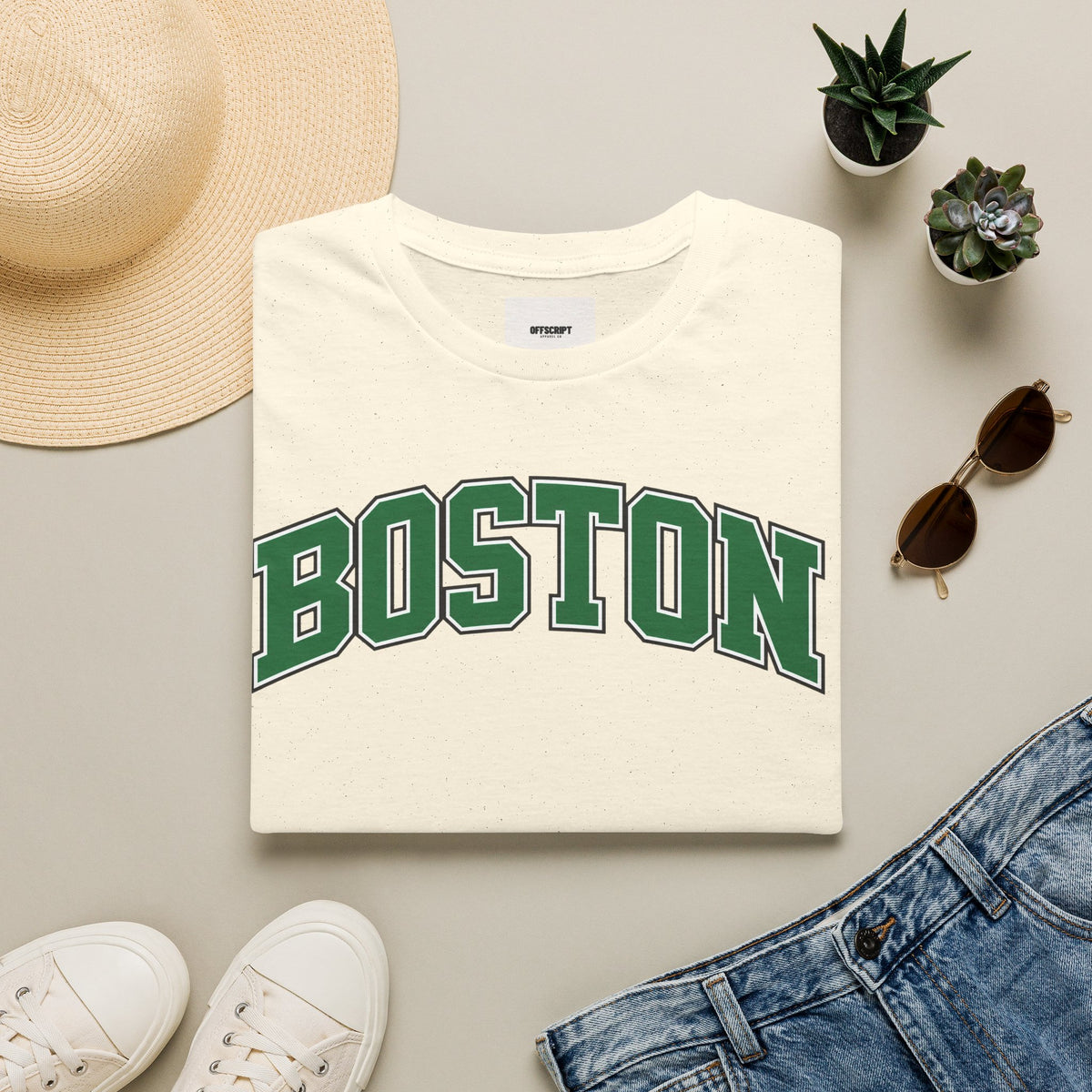 Boston Arch Logo T‑Shirt — Classic College Campus Tee
