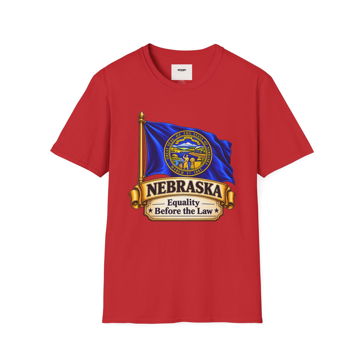 Nebraska State Flag T-Shirt — 'Equality Before the Law' Vintage Seal Tee