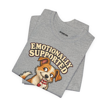 Emotionally Supported by a Menace Tee — Cute Puppy Graphic T‑Shirt