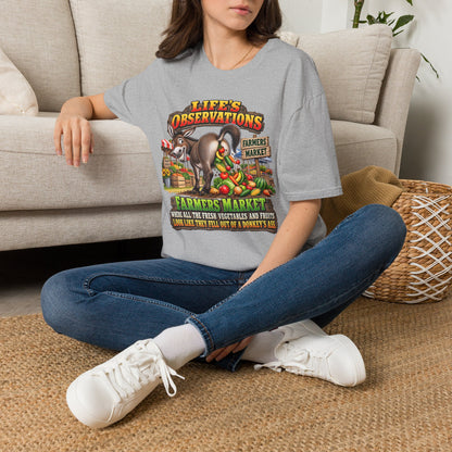 Life's Observations Farmers Market T-Shirt — Funny Donkey Produce Graphic Tee